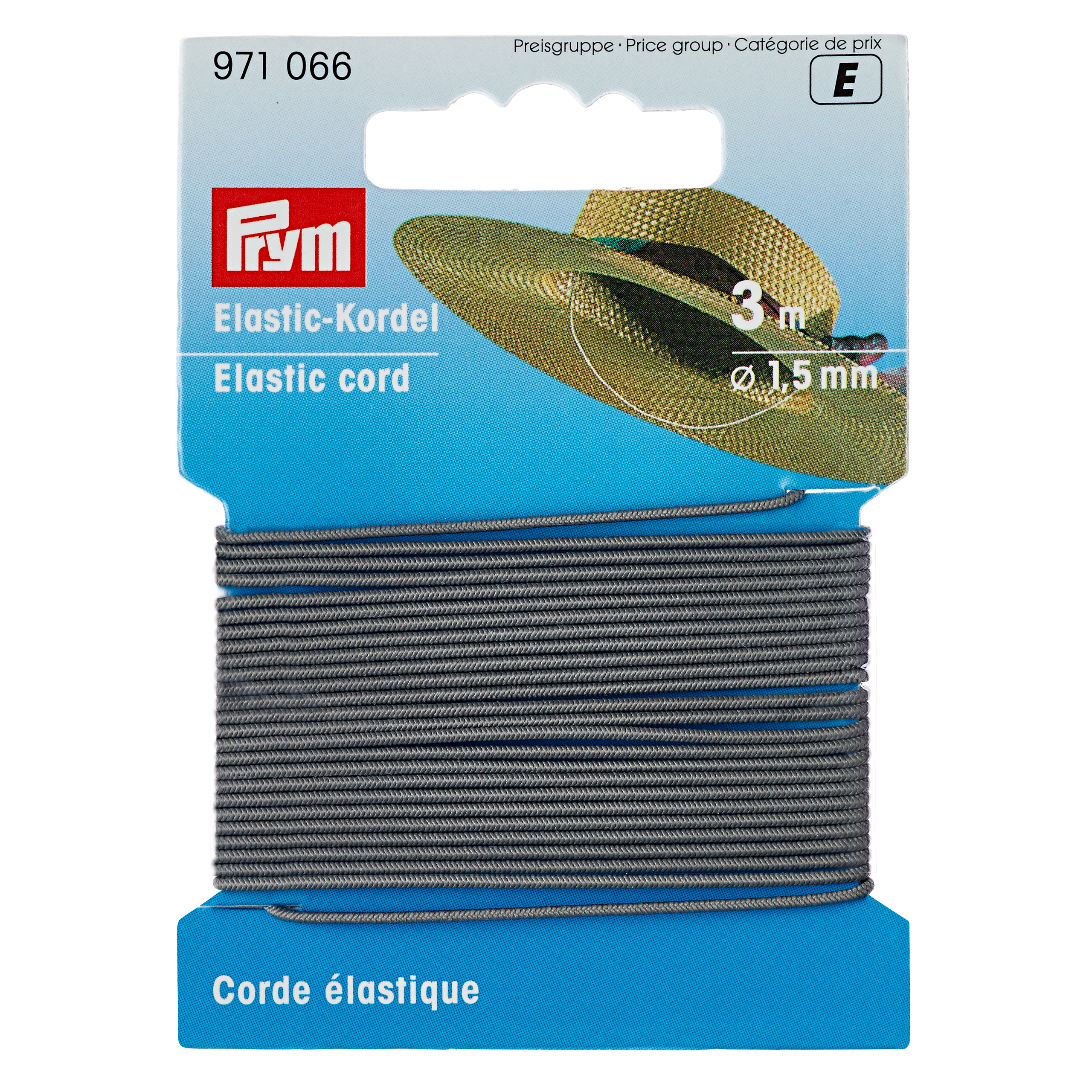 Elastic-Cord 1.5 mm grey, 3 m