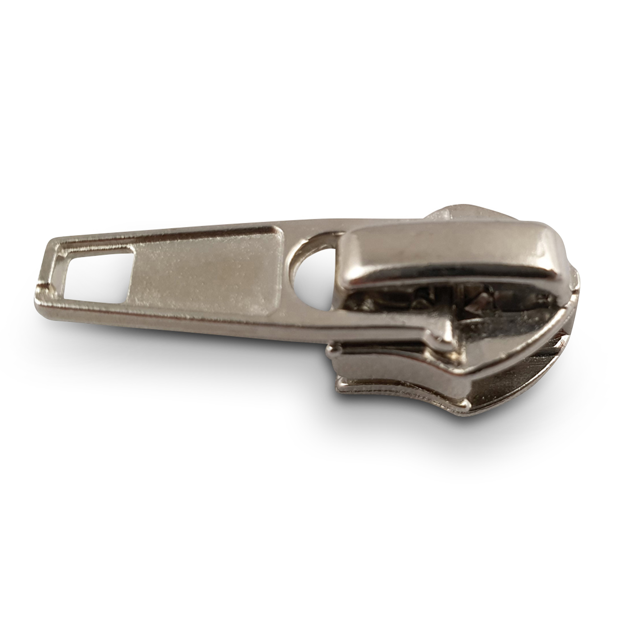 Schieber für 6 mm PE-SpiralReißverschlüsse silberfarbig  (Taschen- und Kofferschieber), hochwertiger Marken-Reißverschluss von Rubi/Barcelona
