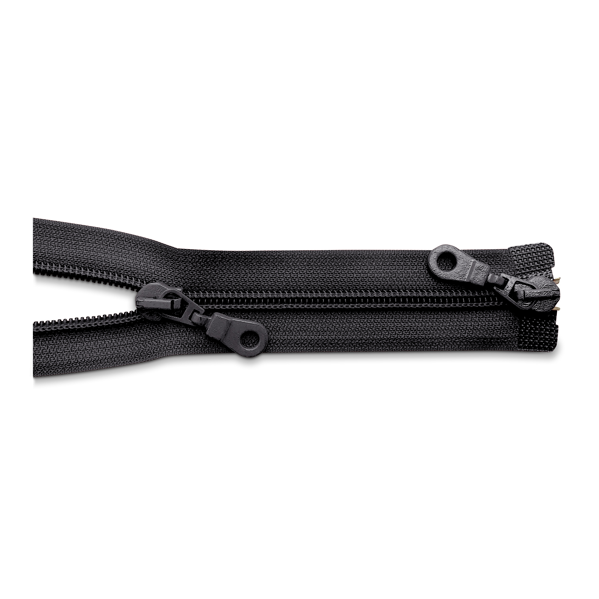 zipper 80cm,divisible, 2way, PES spiral, wide, black