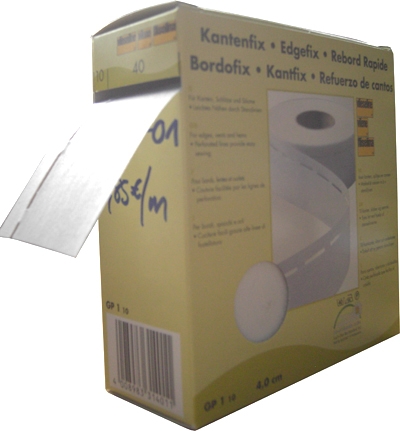 Interfacing punched strip soft, white 40-10mm, for ironing