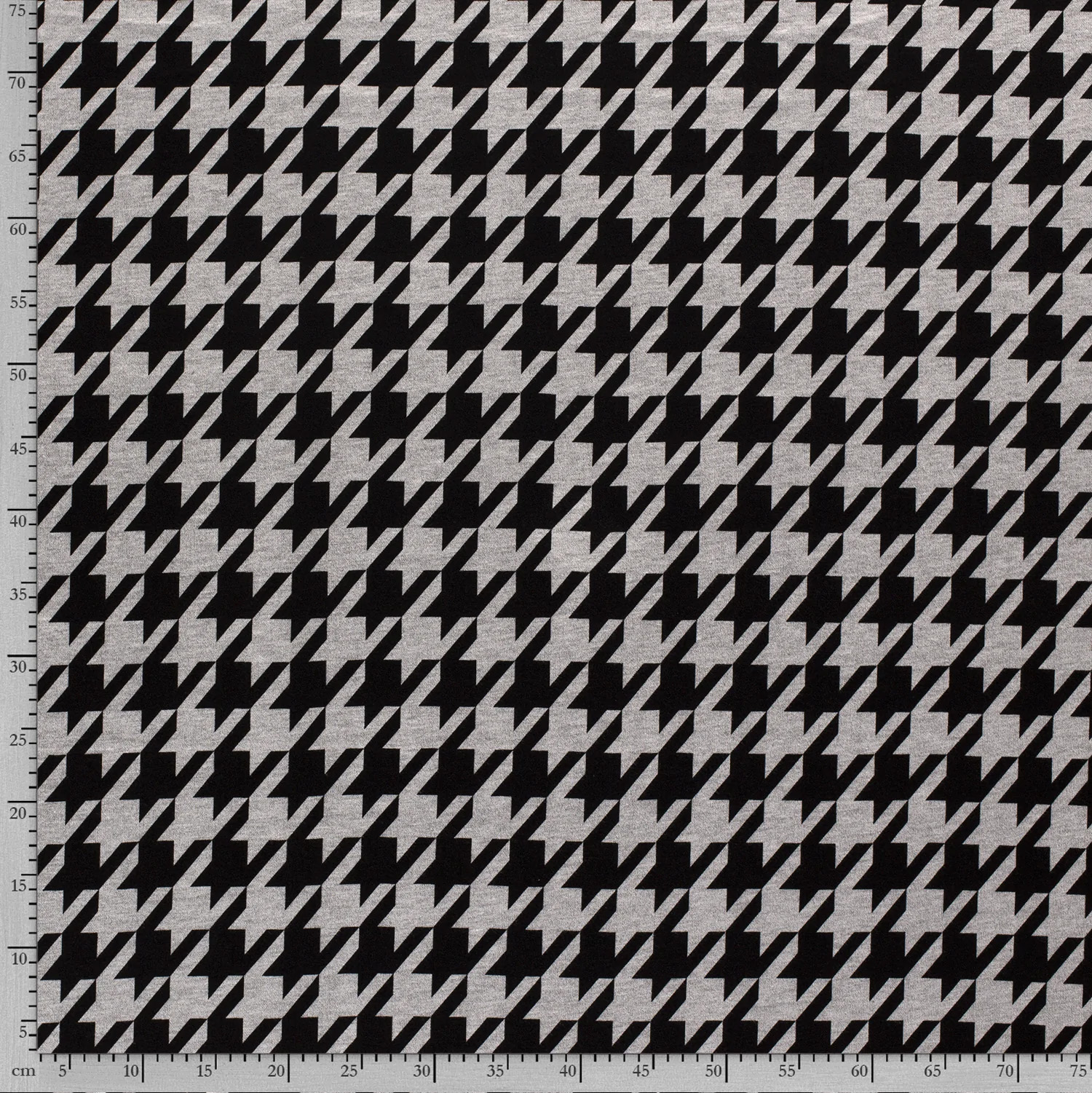 Romanitjersey, Hahnentritt schwarz/grau 45%VI, 55%PES, ca.155cm breit, 240g/m², Öko-Tex-zertifiziert, Abseite schwarz 