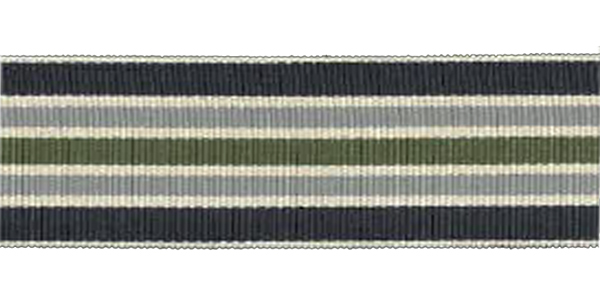 Ripsband mit Streifen dunkelblau/grau/oliv, 25mm breit, 100% PES 