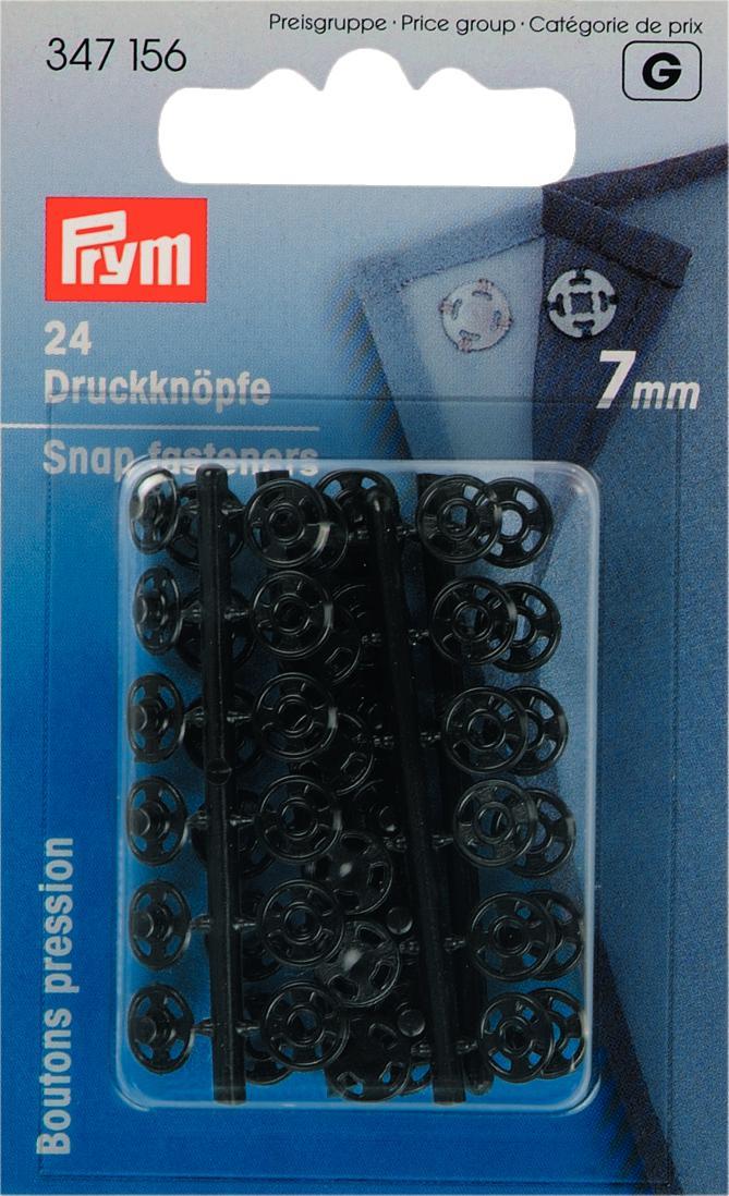 Annäh-Druckknöpfe KST 7 mm schwarz, 24 St 