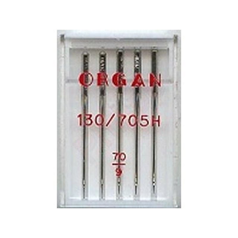 Nähmaschinennadeln No 70, 130-705H  (Flachkolben, für Haushalt), 5 Stk, Organ