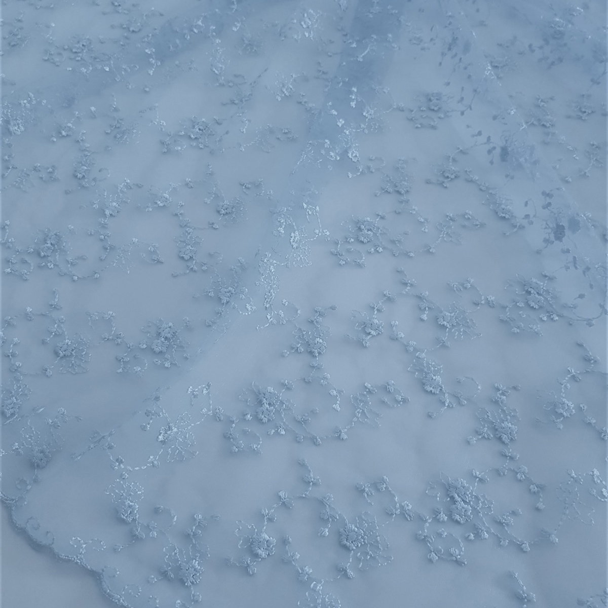 Tüllspitze rauch (blaugrau), 100% Polyester, 135cm