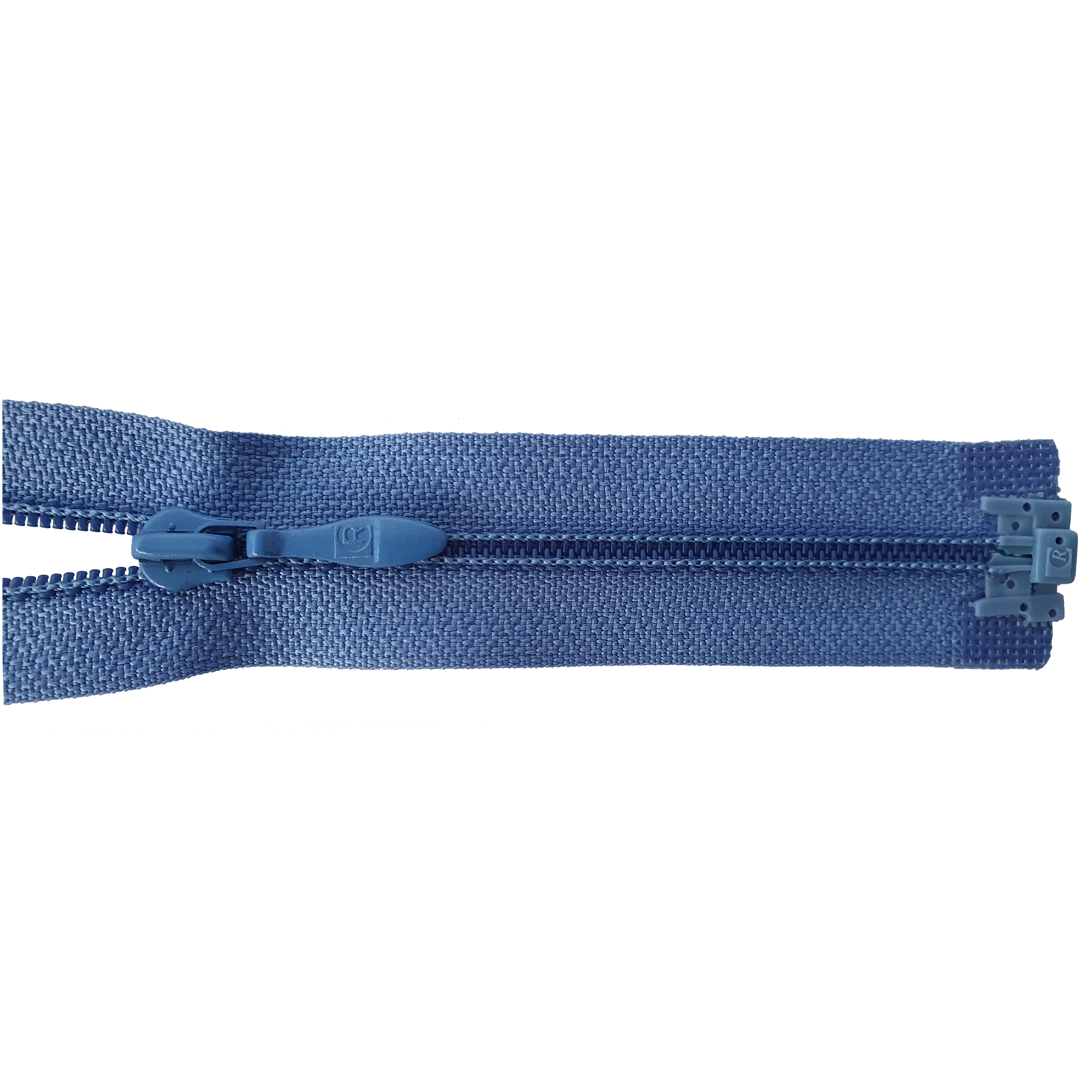 zipper 60cm,divisible, PES spiral, fein, prussian blue