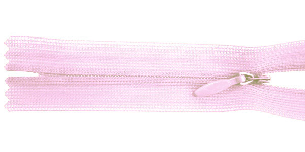 zipper 22cm,   not divisible, invisible, , shell pink