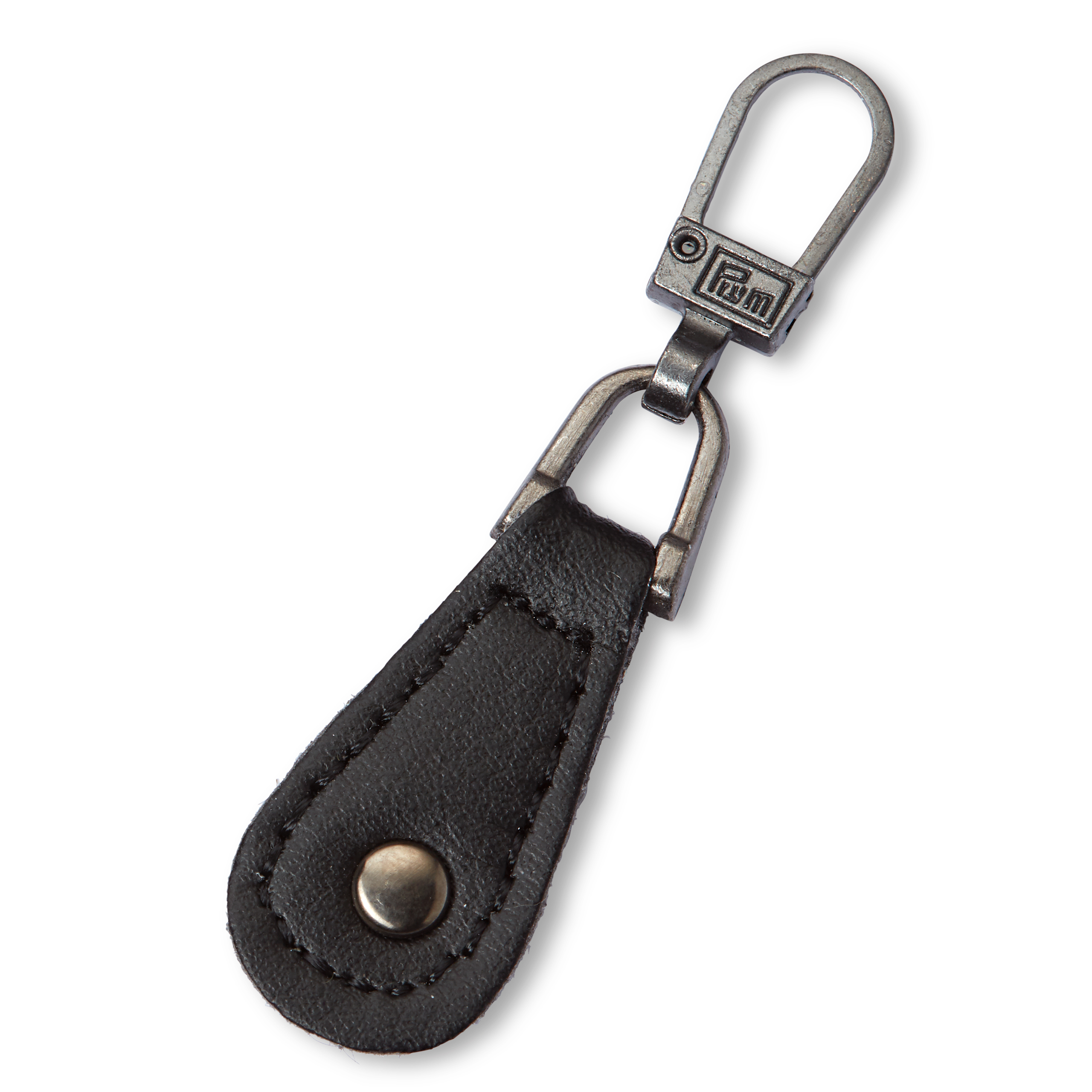 Fashion Zipper Lederimitat schwarz rund, 1 St