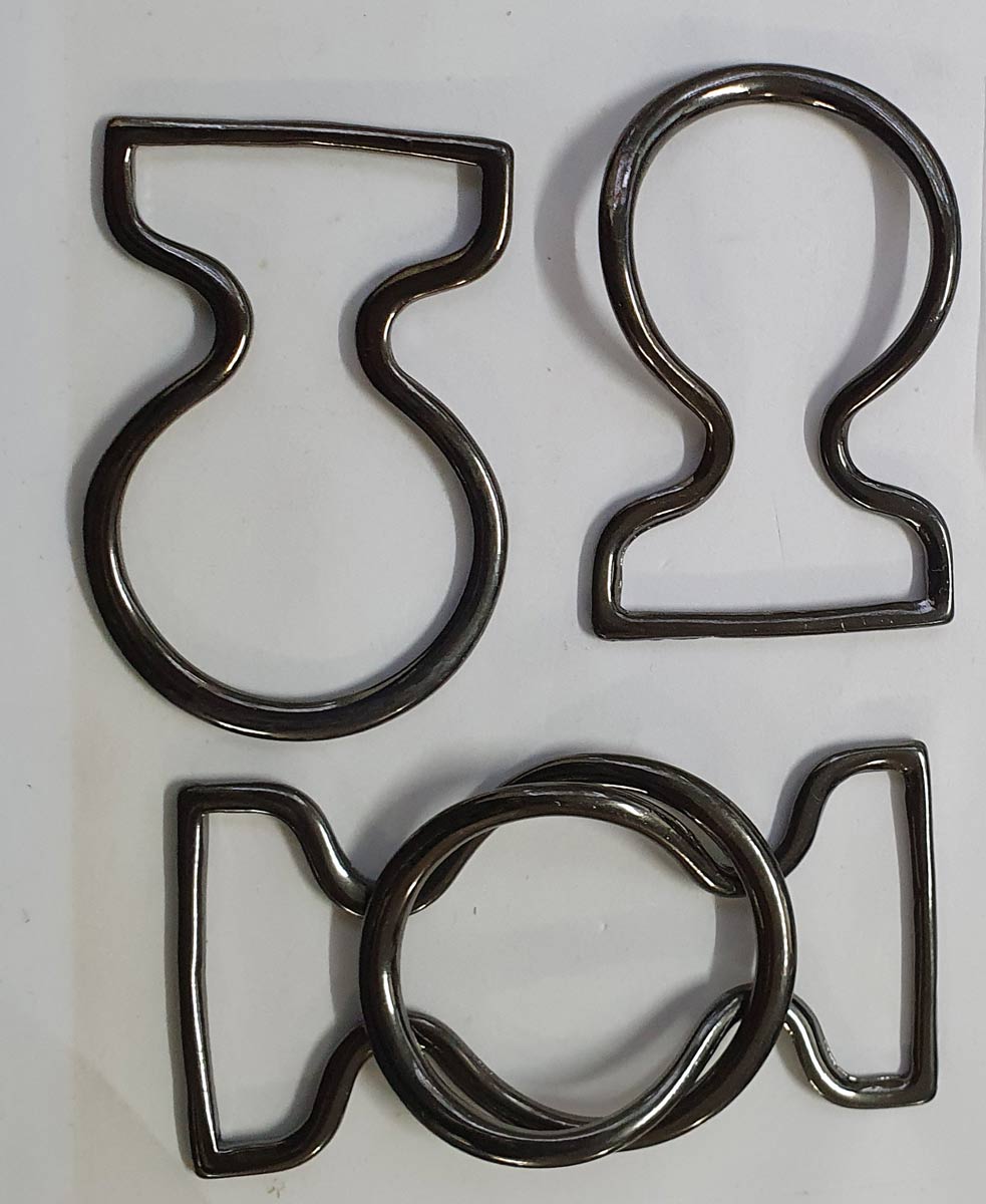 Schließe 40mm, zum Ineinanderhaken, Stahl, Gürtelschnalle