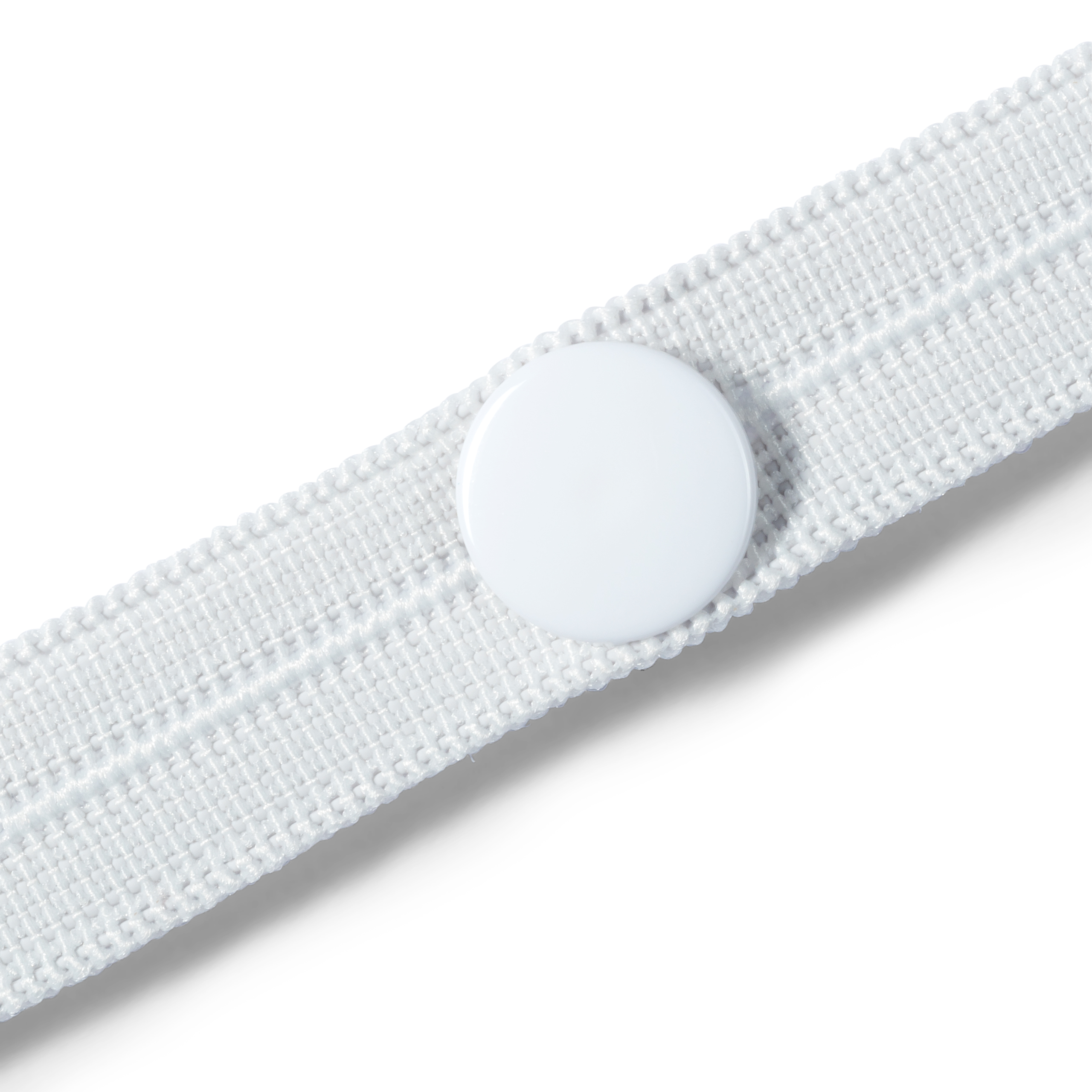 Knopfloch-Elastic mit 3 Knöpfen 12 mm weiß, 3 m