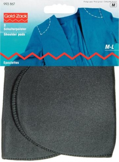 Shoulder pads Set-in without hook and loop fastening black M - L, 2 St