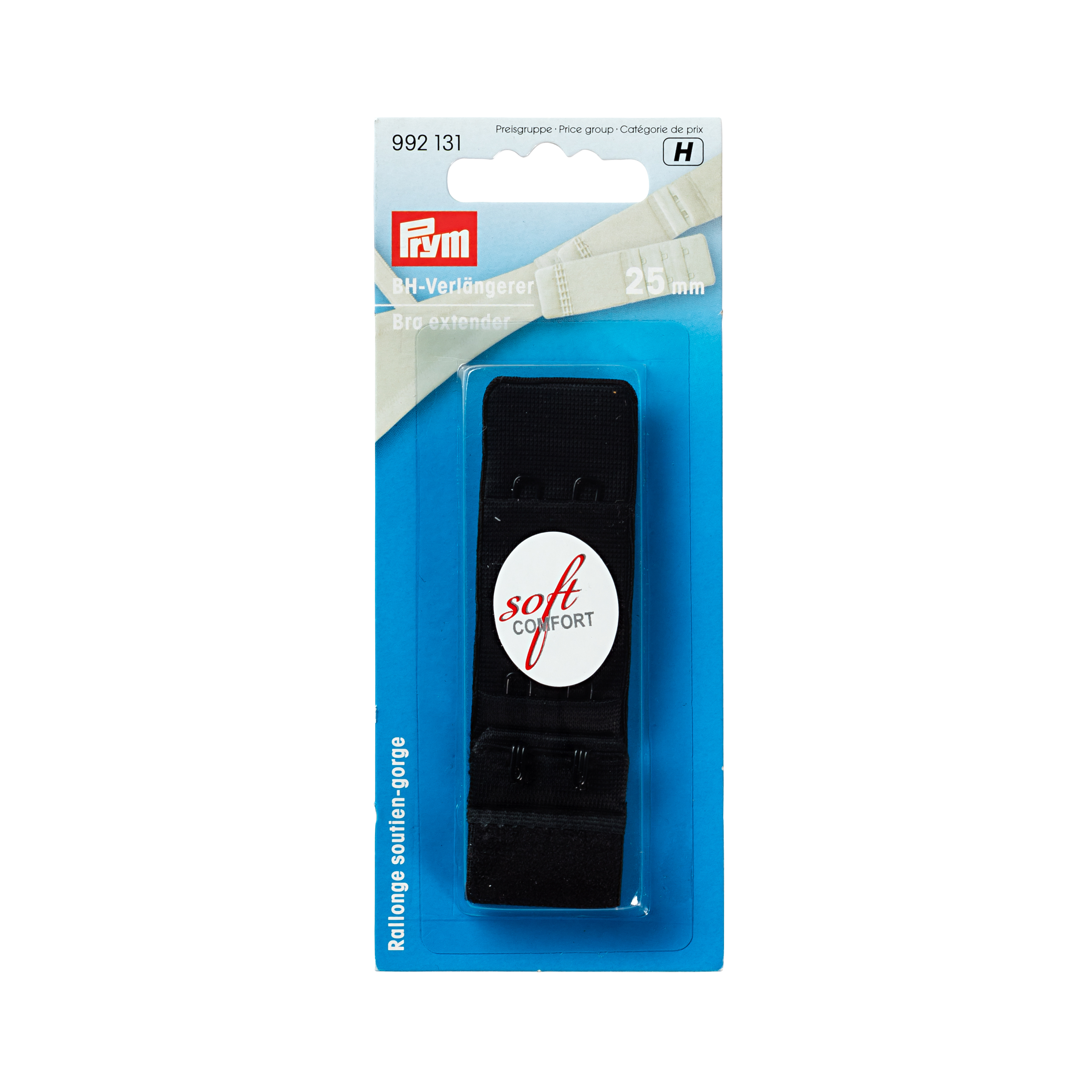 Bra extender 'soft comfort' 25 mm 3 x 2 hooks black, 1 St