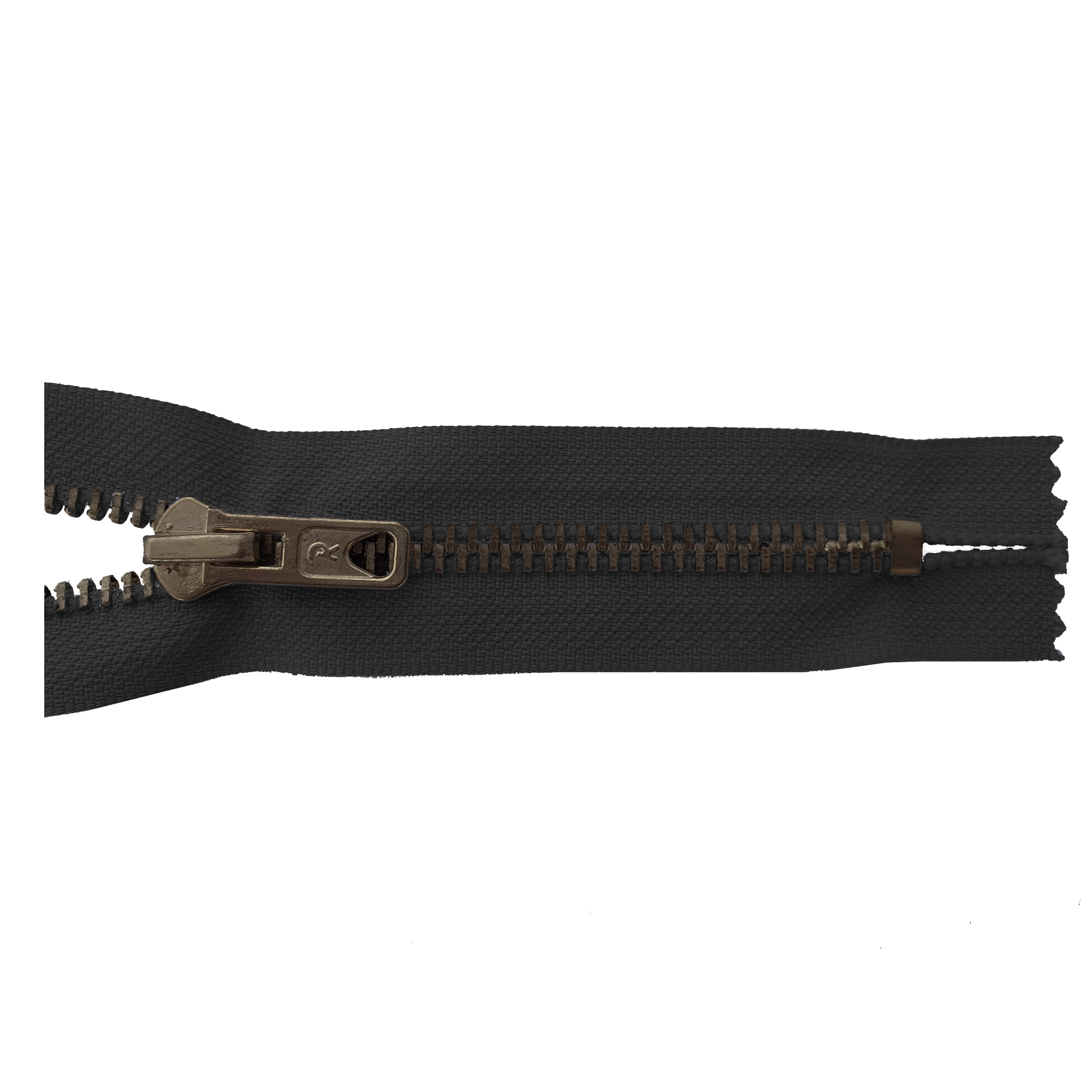 Reißverschluss 16cm, nicht teilbar, Metall brüniert breit, schwarz, hochwertiger Marken-Reißverschluss von Rubi/Barcelona