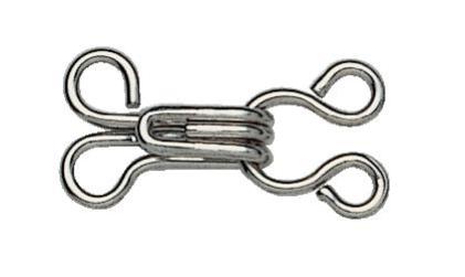 Federhaken und Augen MS 3 silberfarbig