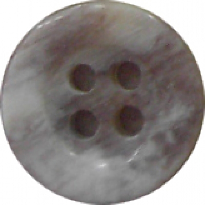 Knopf 15mm Kunststoff Marmorierung 4 Loch  grau 