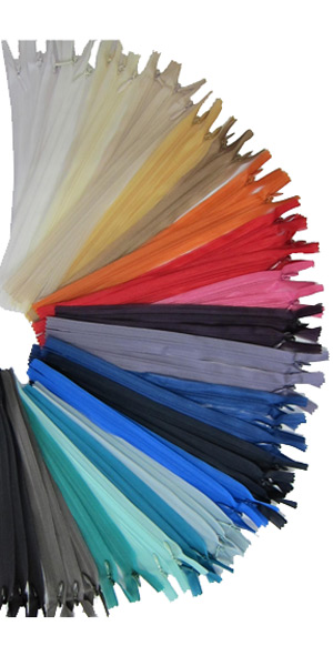 Set Reißverschlüsse verdeckt 22 cm, Modefarben Sommer, 50 Stück, 20 Farben, im Sortiment ca.50% Rabatt auf Ladenpreis