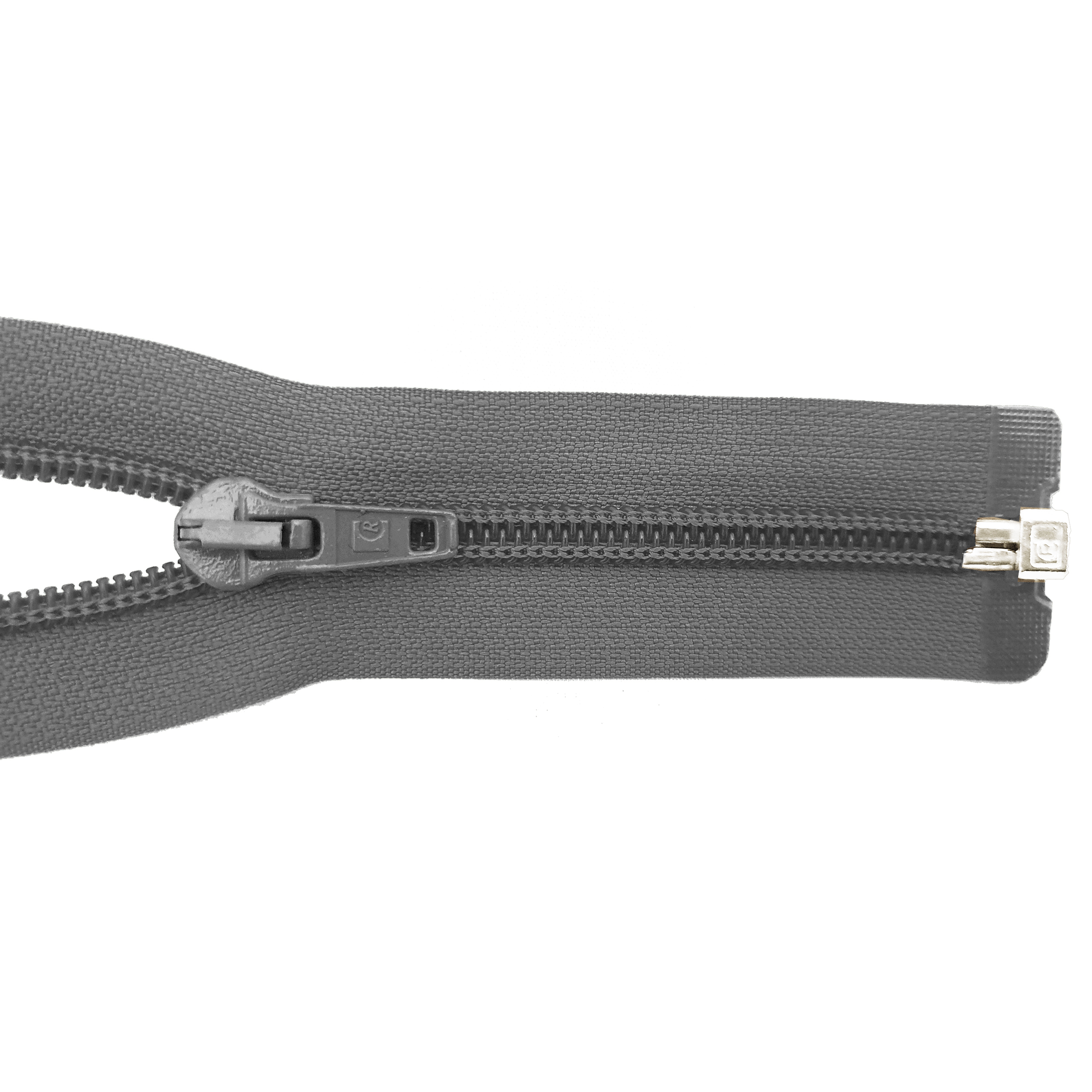 zipper 80cm,divisible, PES spiral, wide, dark grey