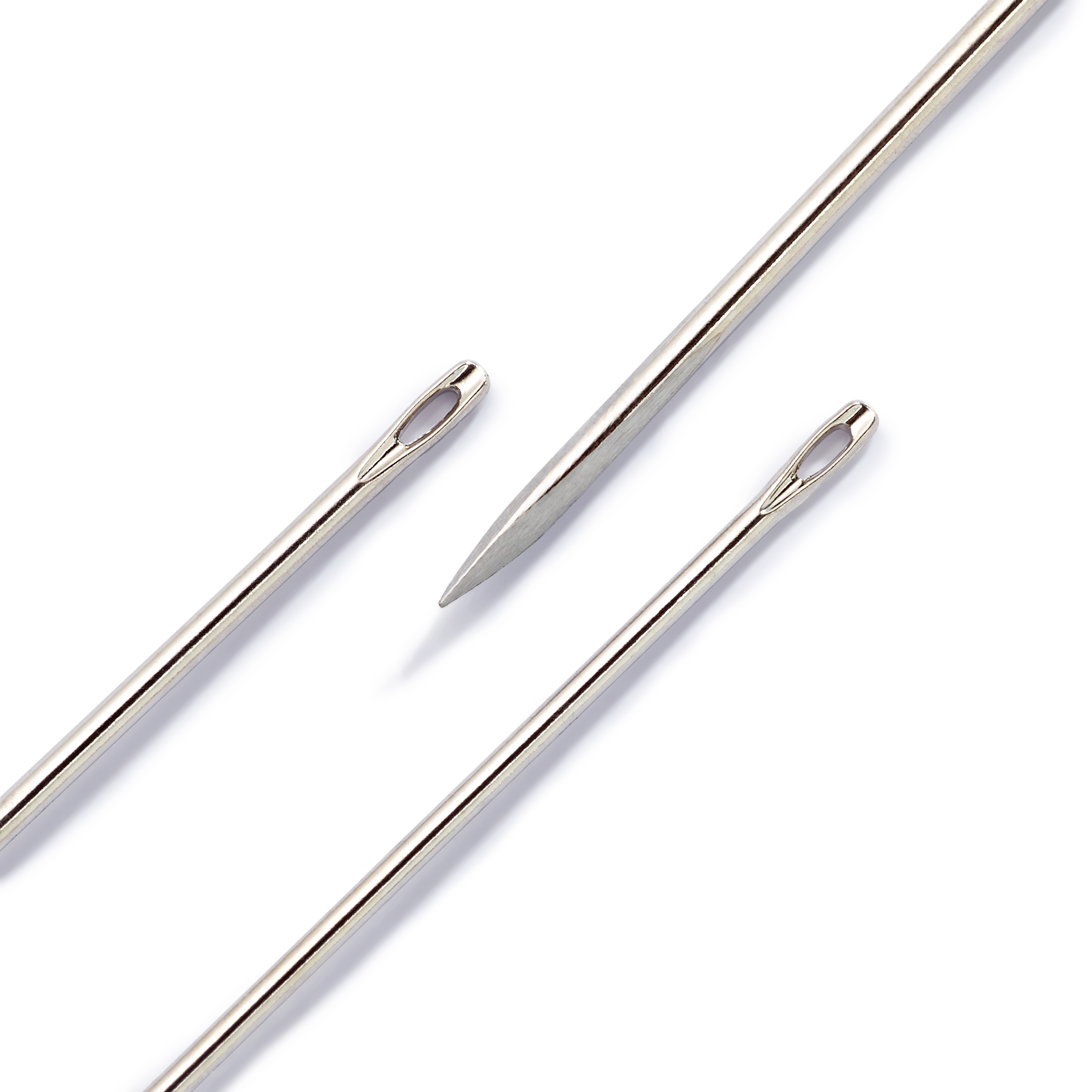 Leather needles with triangular point No. 3-7 silver col assorted, 6 St