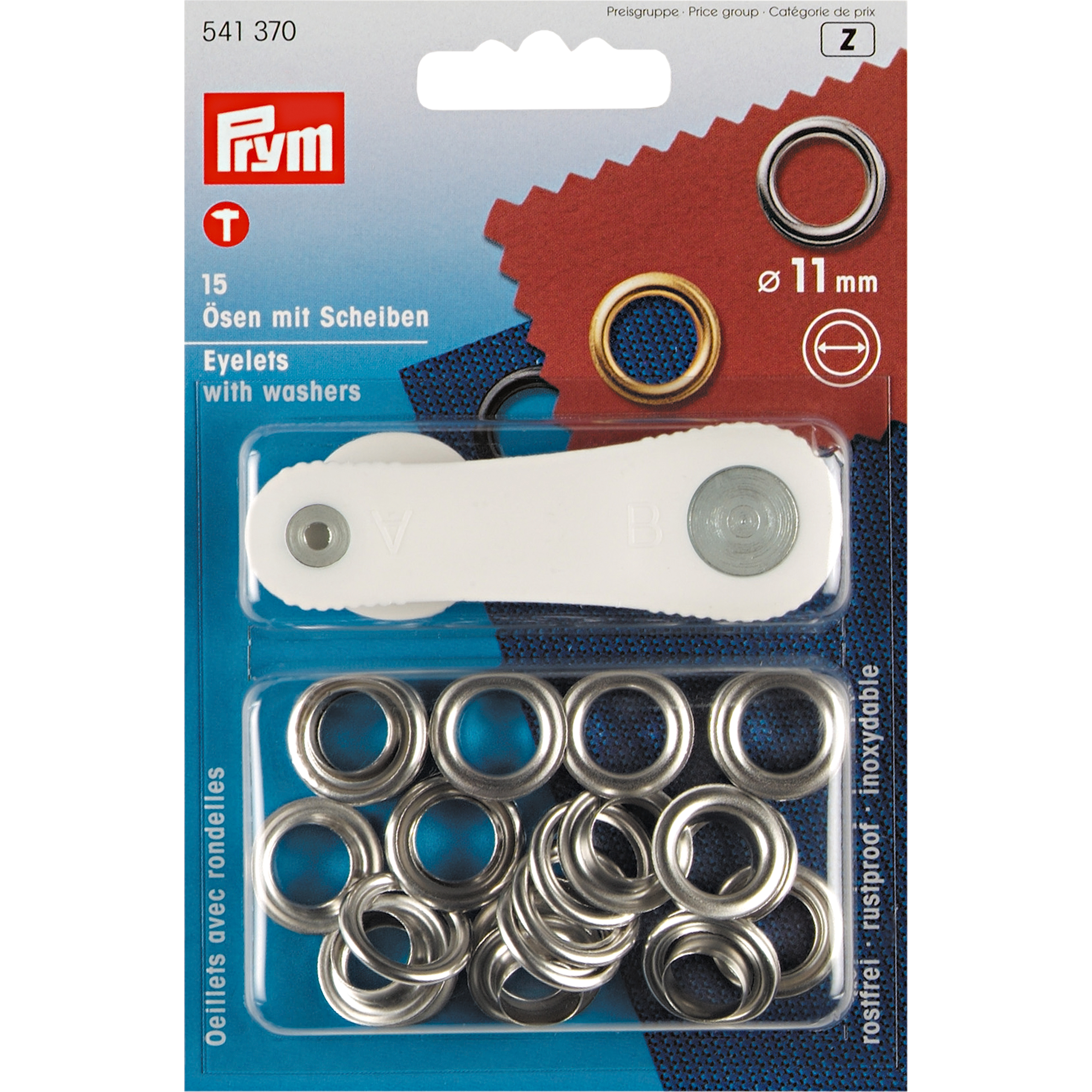 Ösen und Scheiben MS 11,0 mm silberfarbig, 15 St 