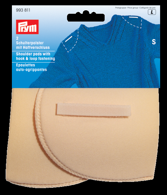 Shoulder pads Set-in with hook and loop fastening flesh S, 2 St