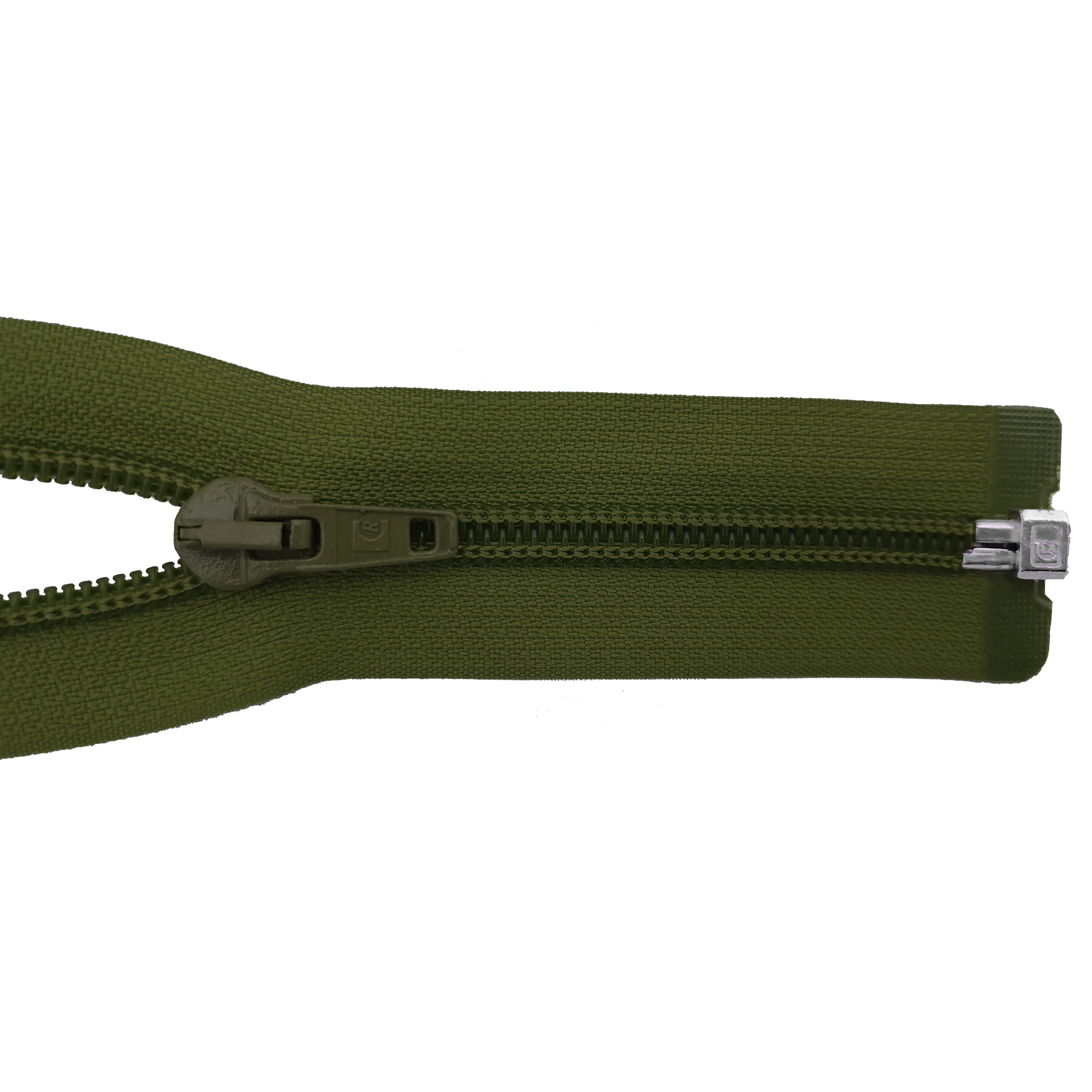 zipper 100cm,divisible, PES spiral, wide, olive