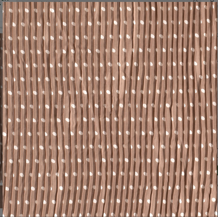 Chiffon plissiert, Pünktchen beige/weiß, 100%PES, ca.145-155cm breit, 80g/m² 