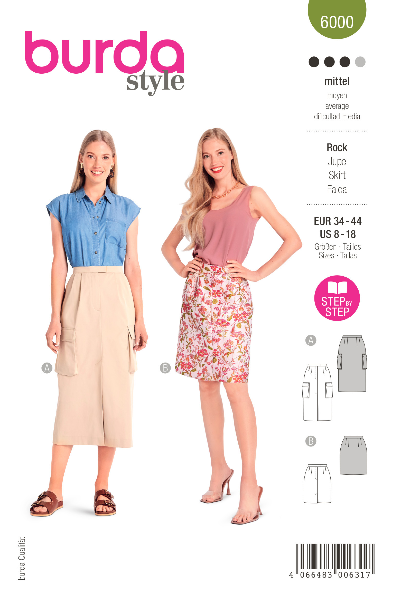 Burda Schnittmuster Midirock