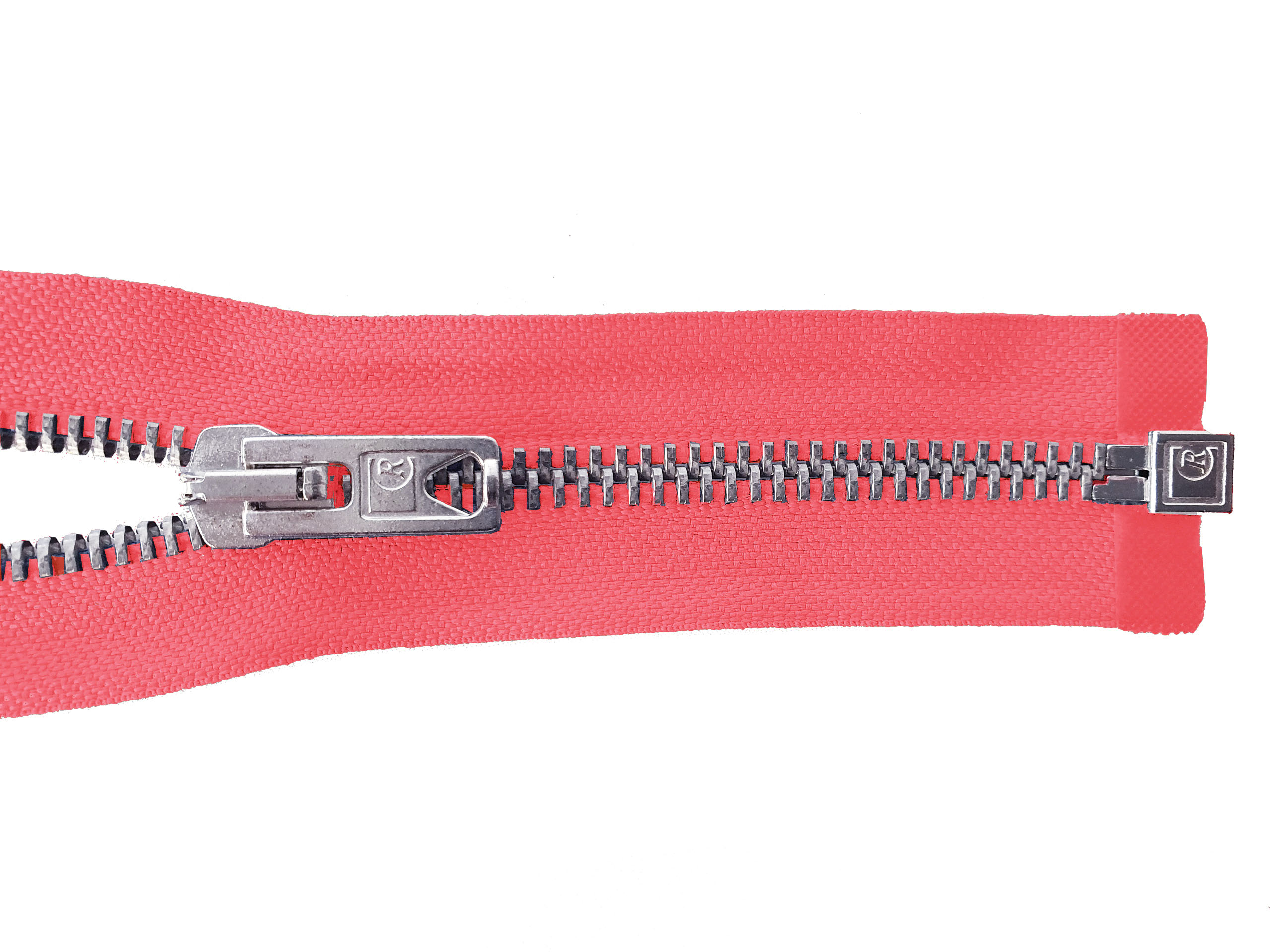 zipper 80cm,divisible, metal, silver, wide