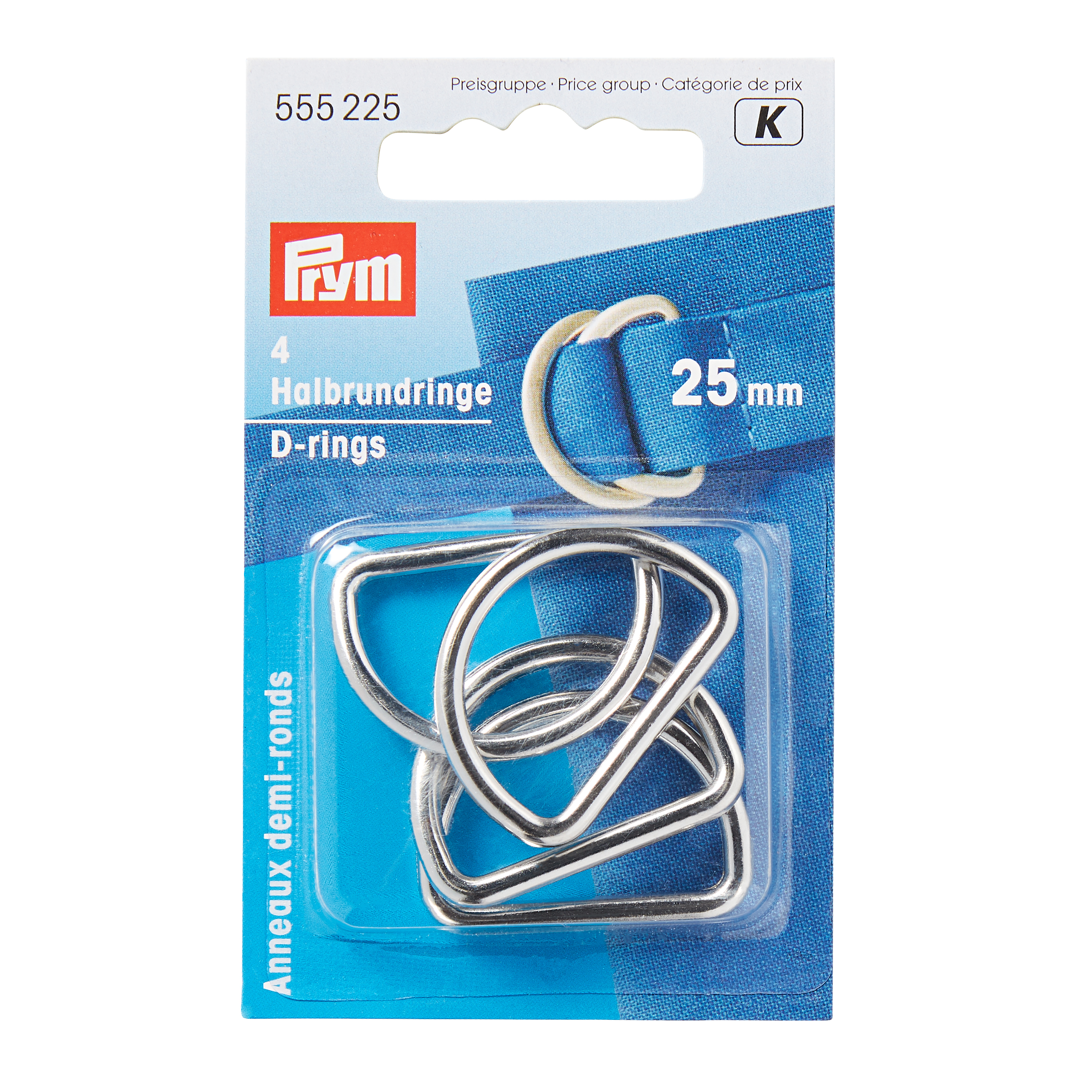 Halbrundringe 25 mm silberfarbig, 4 St