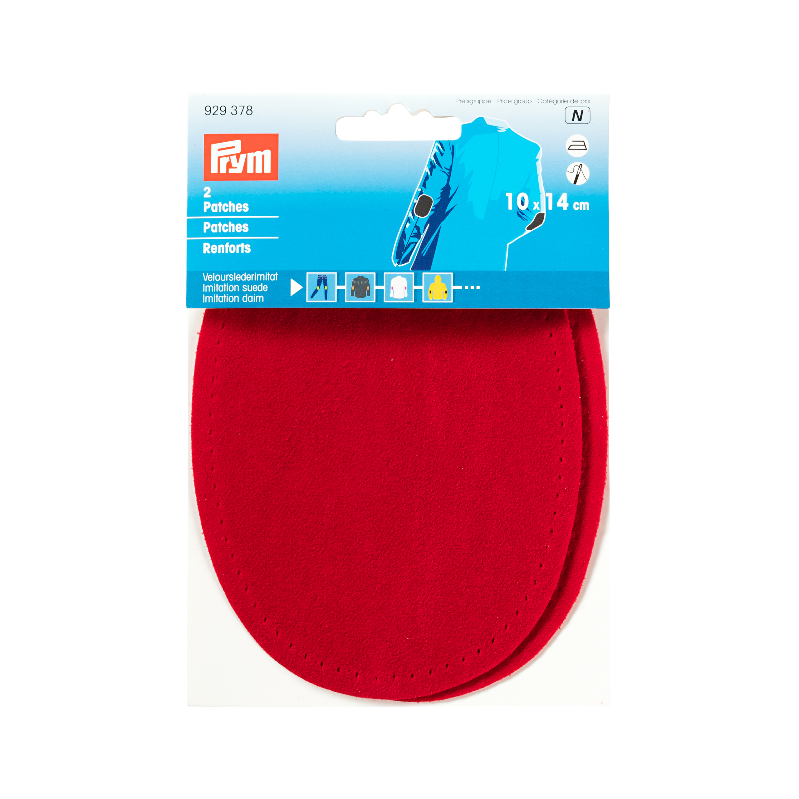 Patches Velourslederimitat aufbügelbar 10x14cm rot