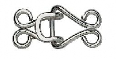 Corset Hooks and Eyes brass 13 silver col, 1000 St