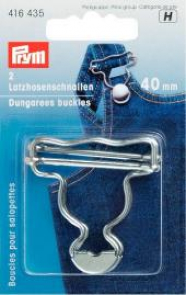 Latzhosenschnallen MS 40 mm silberfarbig, 2 St