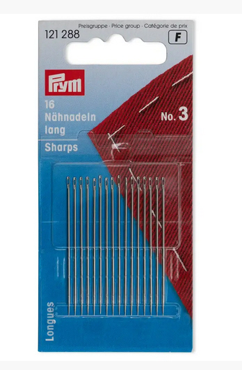 Nähnadeln lang ST 3 0,90 x 44 mm silberfarbig , 16 St