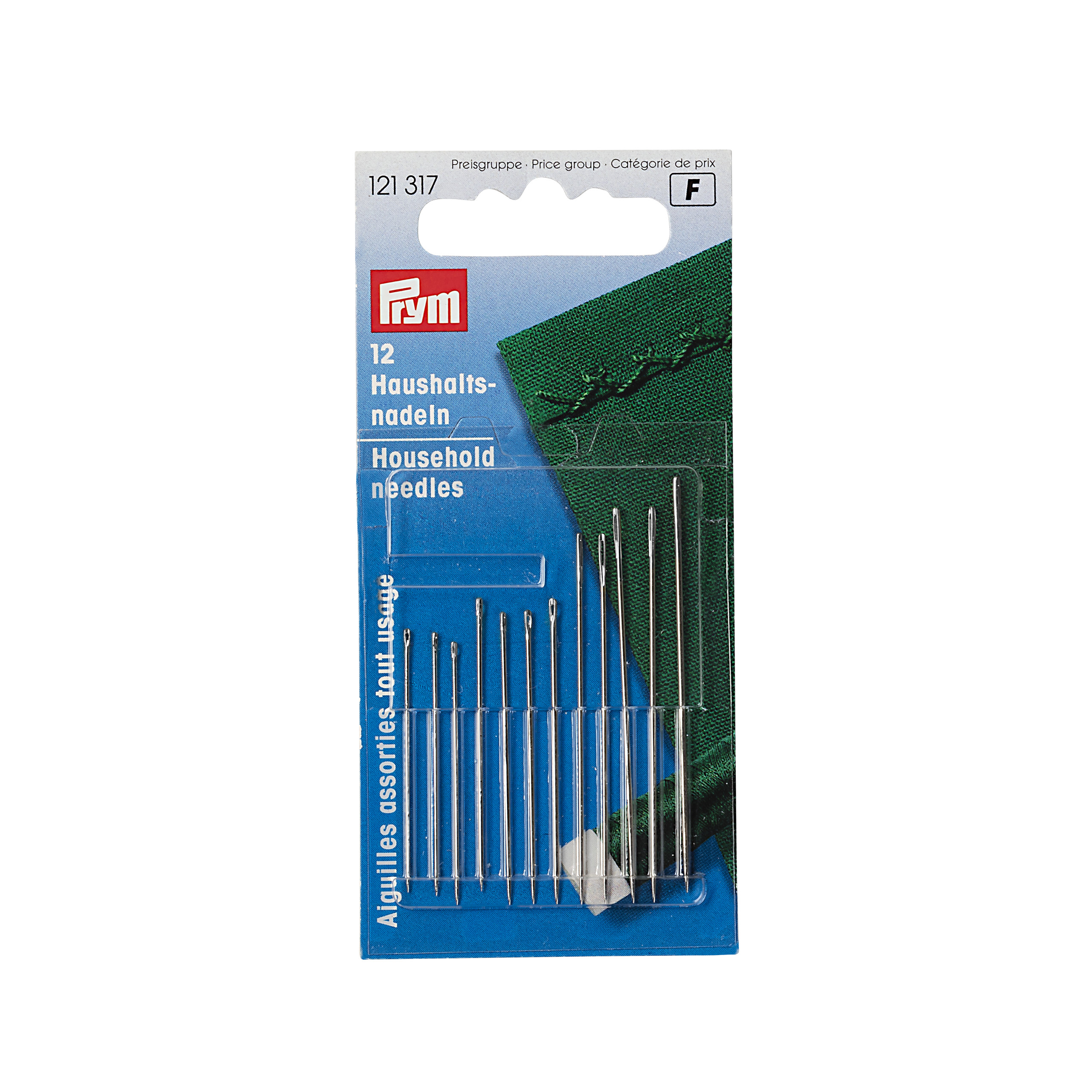 Household Needles assorted with gold eye, 12 St