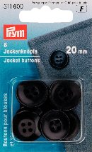 Jackenknöpfe 20 mm schwarz