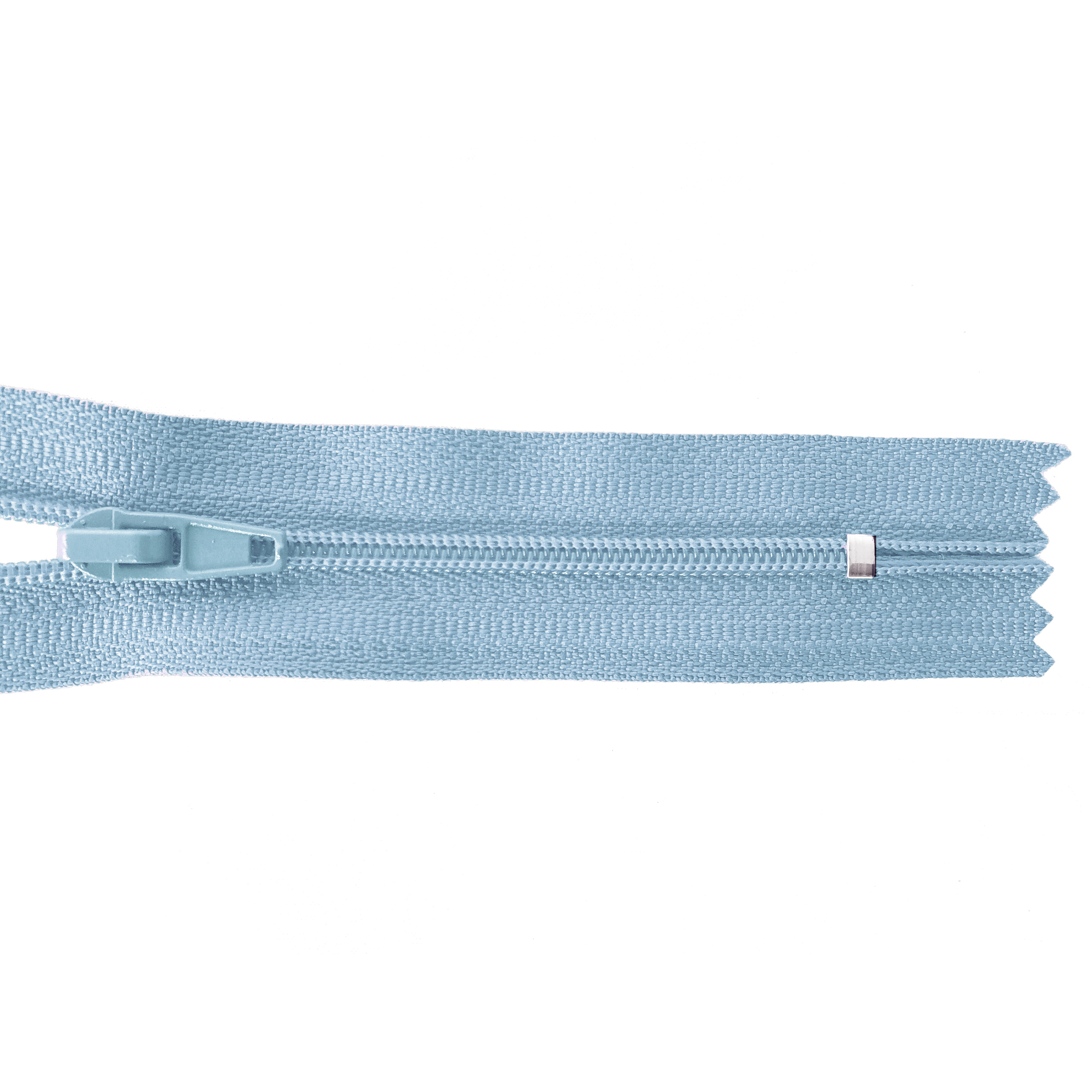 Reißverschluss 12cm, nicht teilbar, PES-Spirale fein, hellblau, hochwertiger Marken-Reißverschluss von Rubi/Barcelona