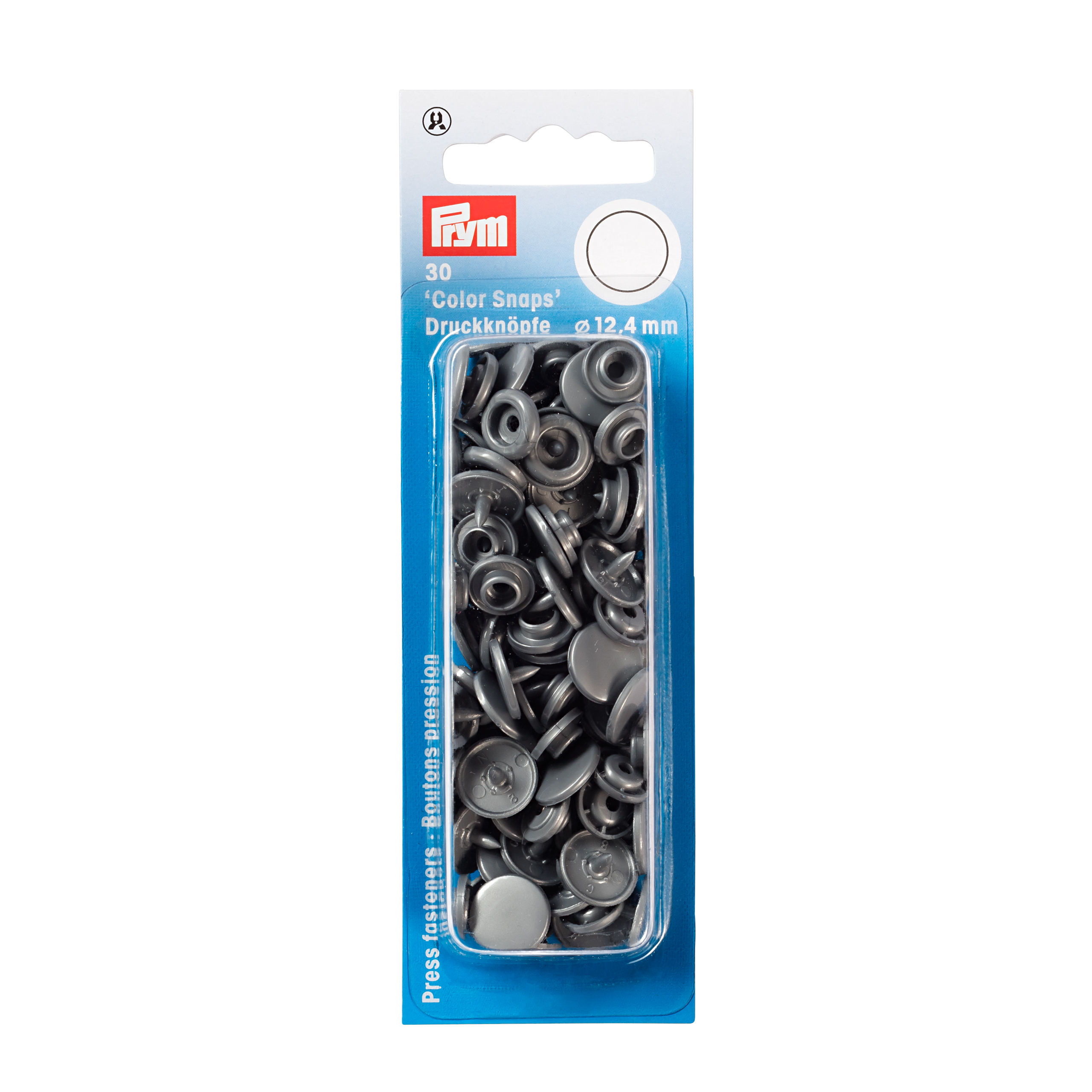 NF Druckkn Color Snaps rund 12,4mm si'grau, 30 St