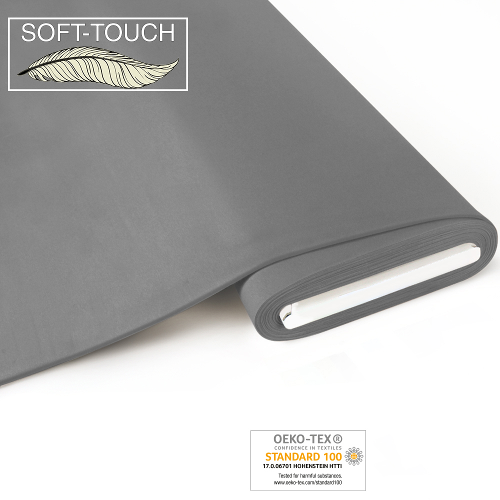 Bio-Jersey100% Bio-CO soft-touch hellgrau,  aus kontrolliert biologischem Anbau, ca. 240g/lfm