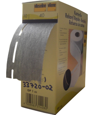 Interfacing punched strip soft, grey, 40-10mm, for ironing
